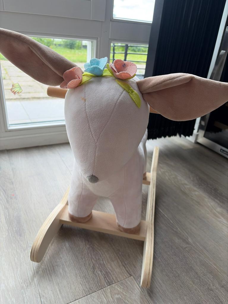 Labebe Hobbelpaard Hertje - Zacht en Veilig Speelgoed, Ophalen, Zo goed als nieuw
