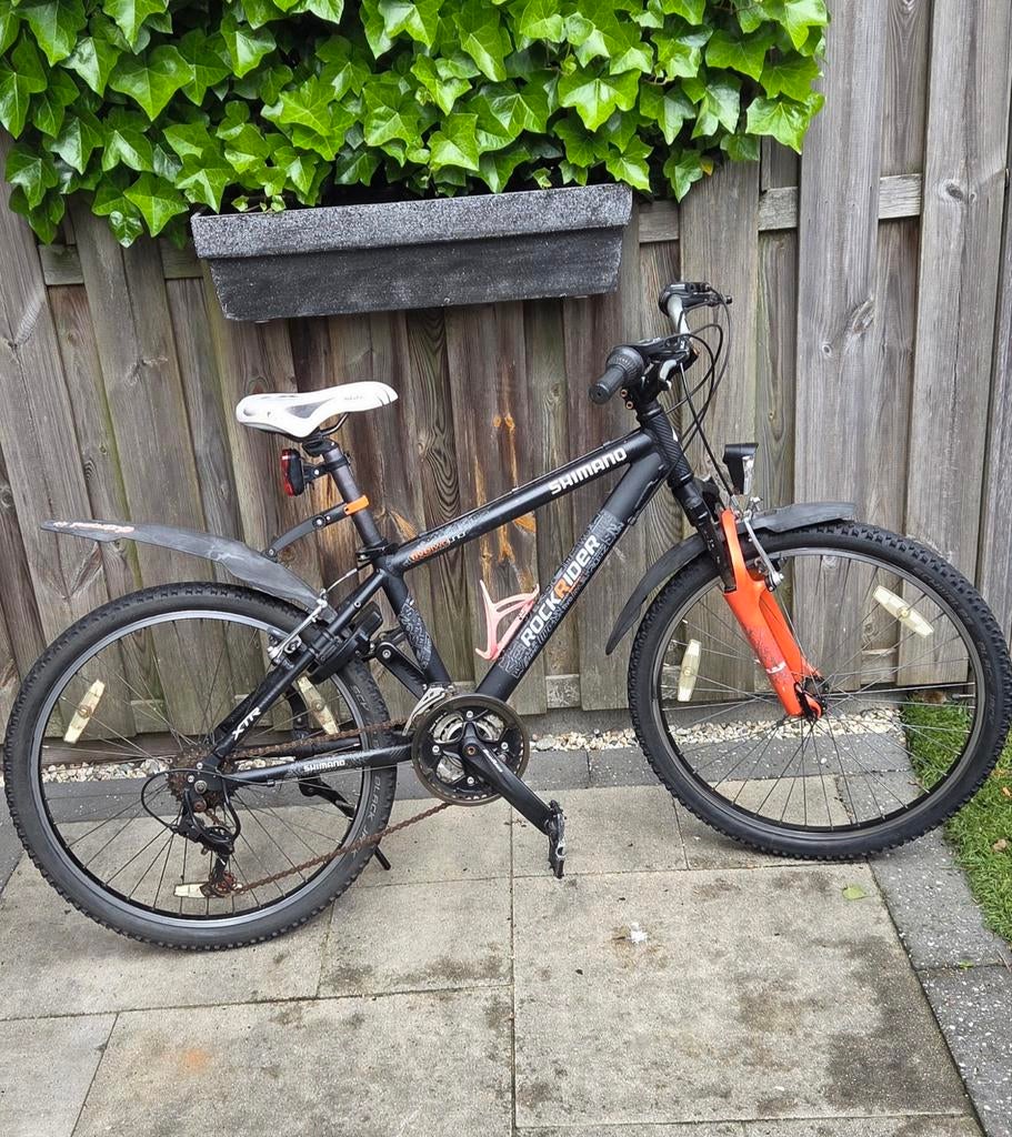 Zwart/Oranje Rock Rider 24" Kinderfiets, Fietsen en Brommers, Fietsen | Kinderfietsjes, Ophalen, 20 inch of meer, Gebruikt, Velgrem