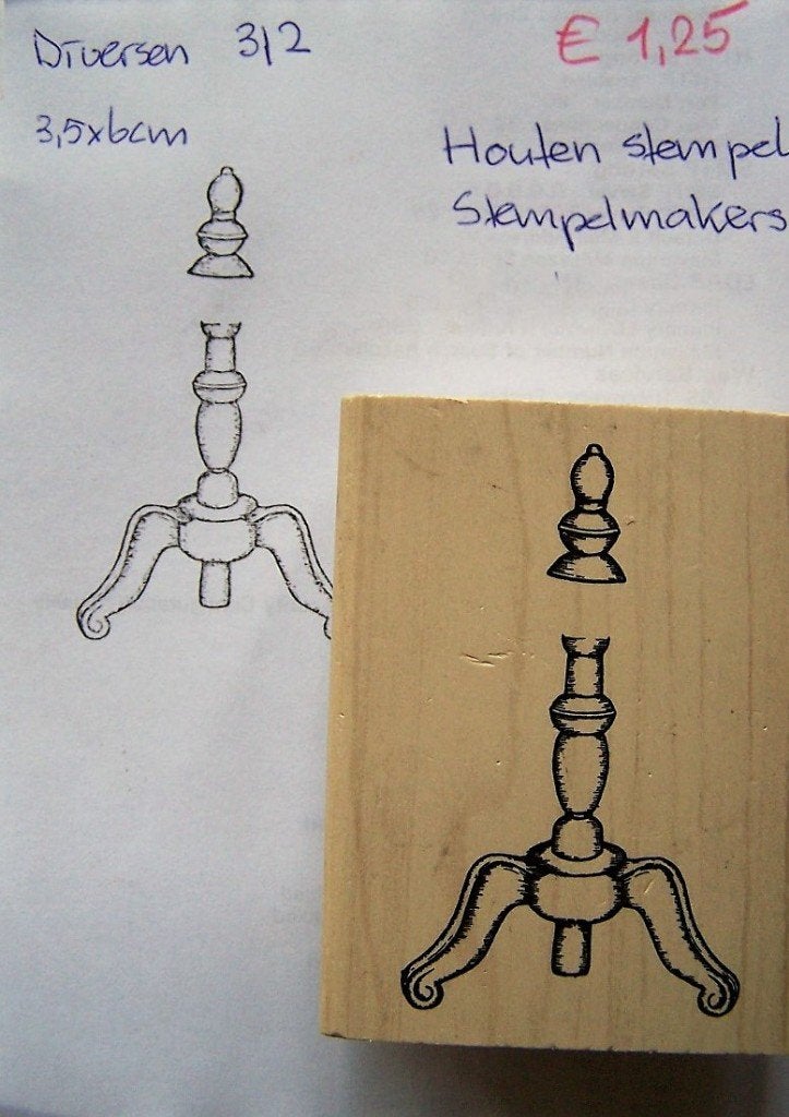 Diversen 312 Houten stempel, Ophalen of Verzenden, Gebruikt, Houten stempel