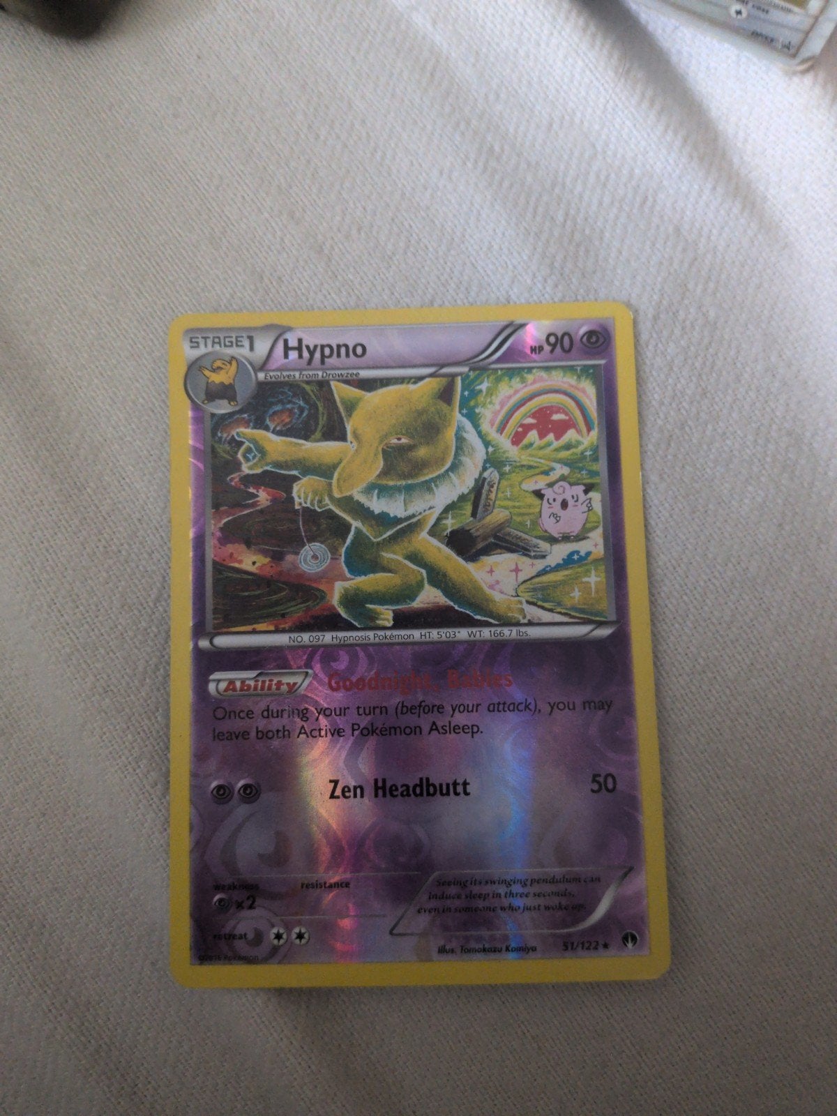 Hypno 51/124 Reverse Holo Pokemon Kaart, Ophalen of Verzenden, Gebruikt, Losse kaart, Foil