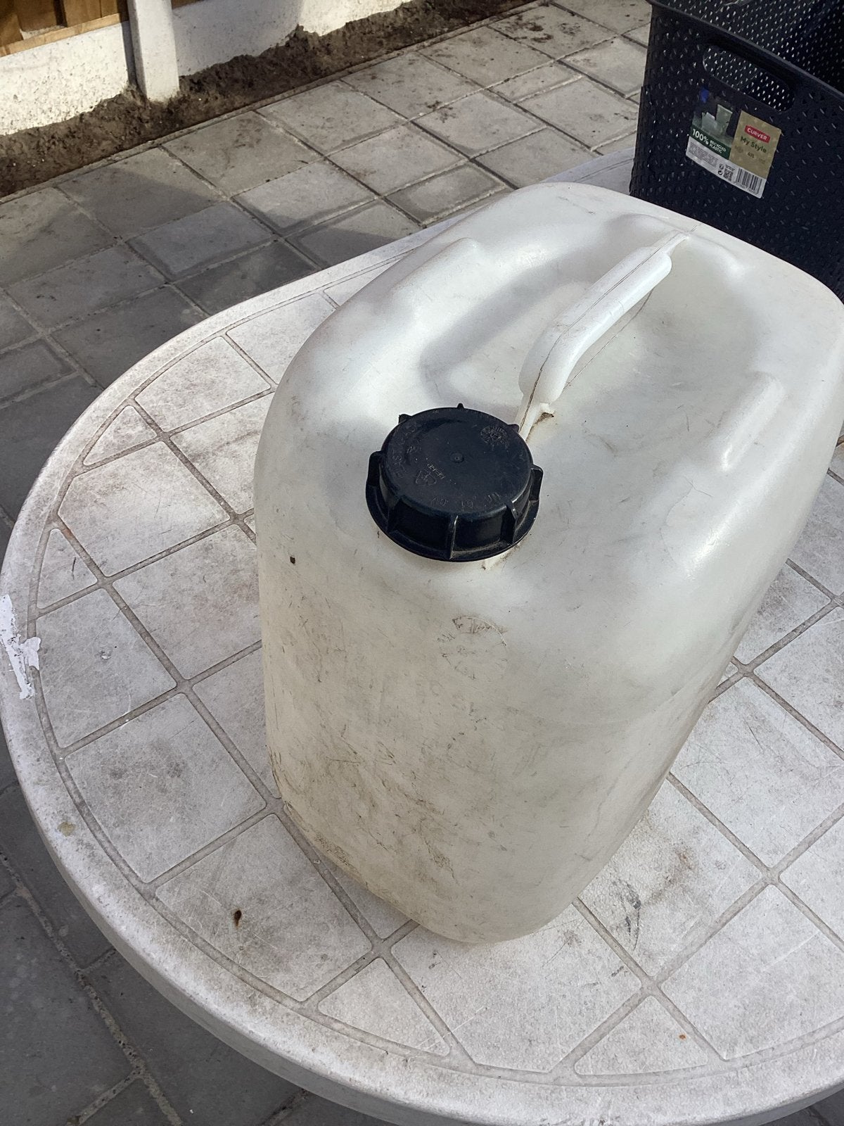 Witte jerrycan - 20 liter, Ophalen of Verzenden, Gebruikt