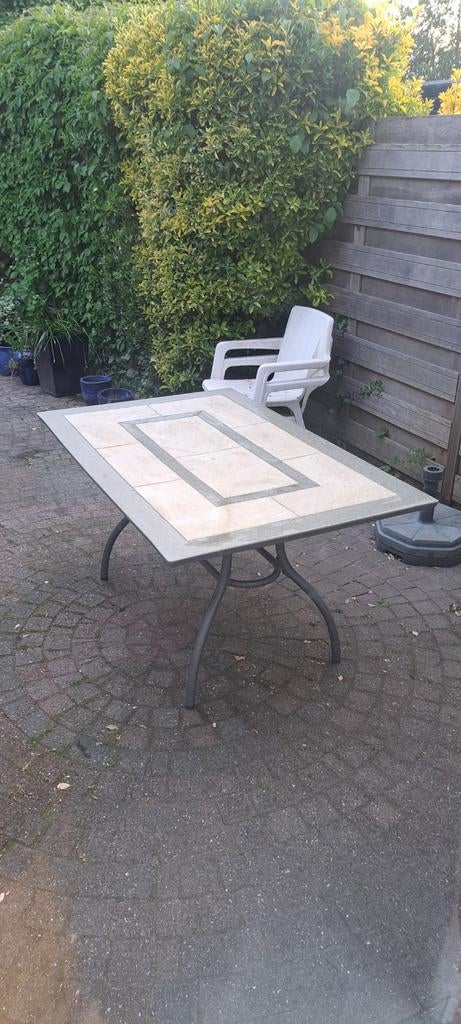 Mooie zware tuintafel., Ophalen, Rechthoekig