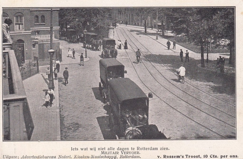 763Z Rotterdam, Westersingel militaire colonne, links gemaal, Ophalen of Verzenden, Voor 1920, Ongelopen, Zuid-Holland