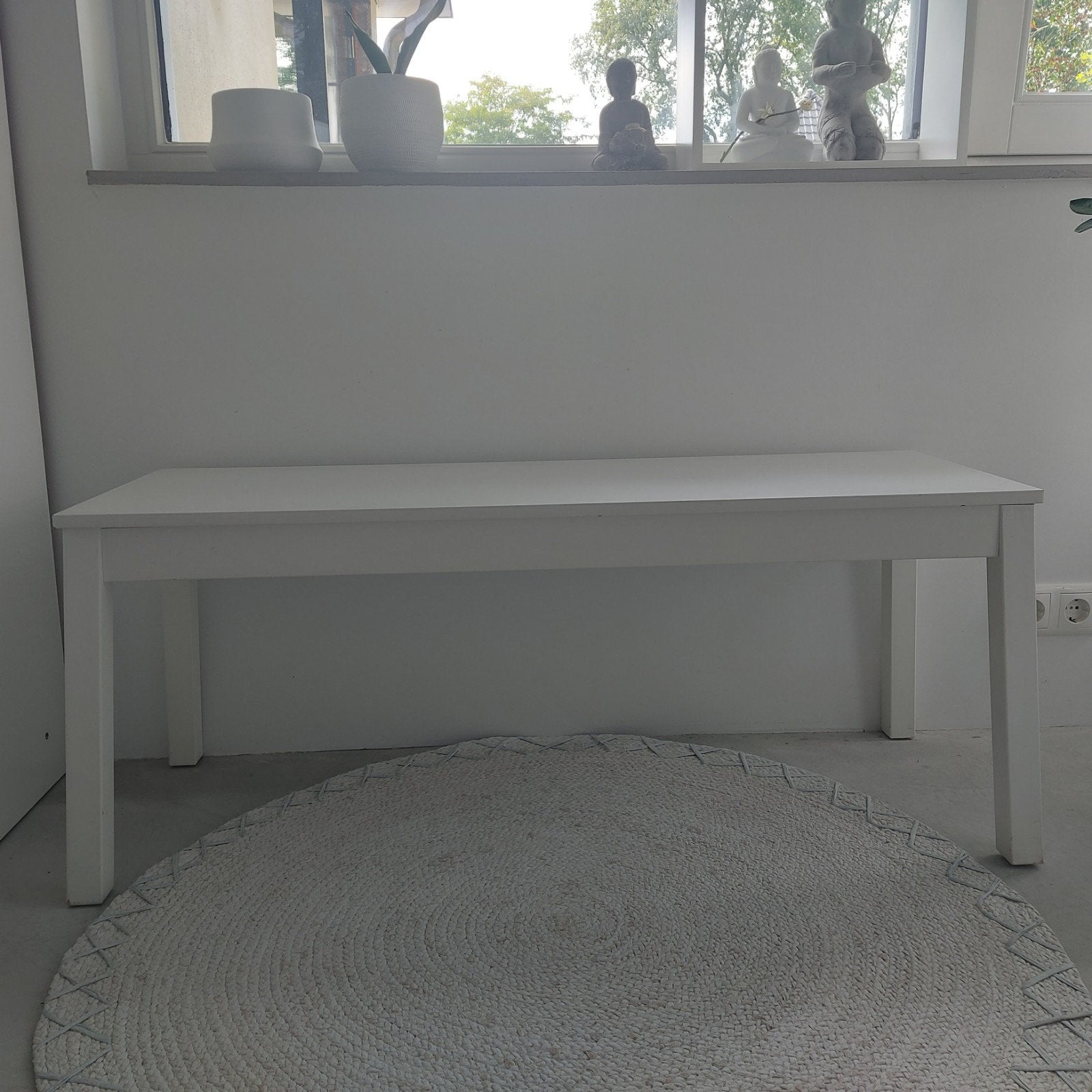 IKEA Sigurd houten bankje strak design wit Scandinavisch, Ophalen, Gebruikt, Modern, Scandinavisch, 75 cm of meer