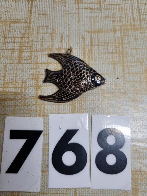 kettinghanger maan vis zwart goud kleurig 768, Ophalen of Verzenden, 'T Olde Gre-j, Info@toldegrej.nl, Endepoelstraat 20f Didam