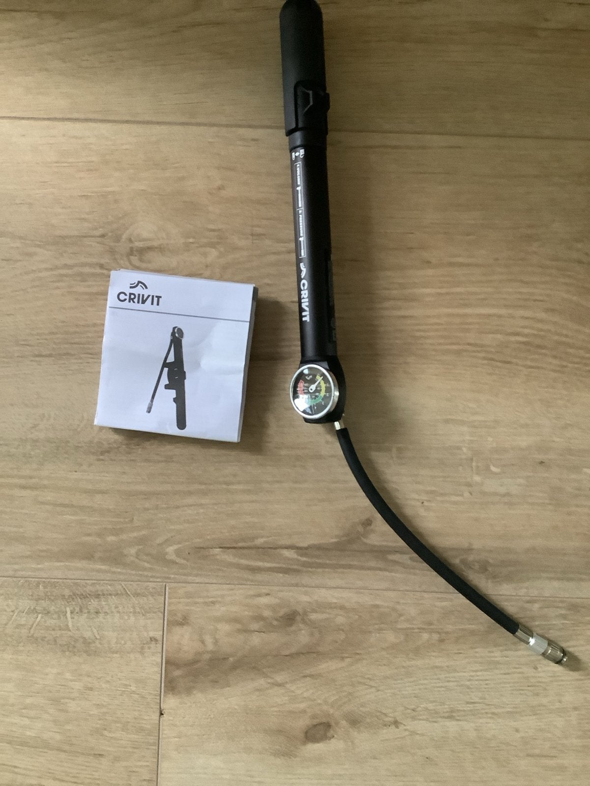 Crivit fiets- en ballenpomp met drukmeter, Ophalen of Verzenden, Drukmeter, Zo goed als nieuw