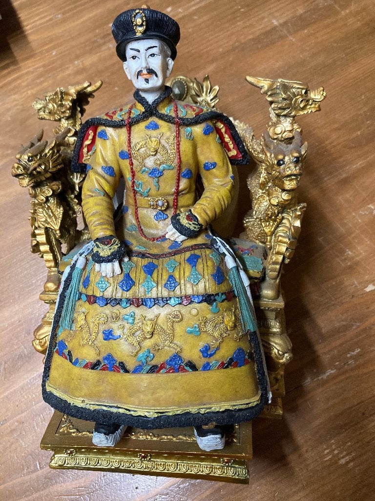 Beschrijving: chinees beeld ming dynastie koning, China, Verzenden, 24 cm, Overige materialen