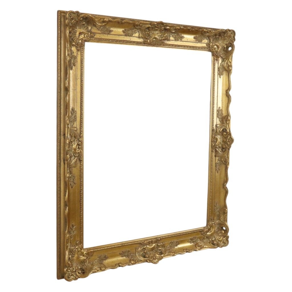 Grote Gouden Barok Stijl Lijst Klassiek Houten Kader 95x79cm, Ophalen, 79 cm, Gebruikt, Schilderijlijst