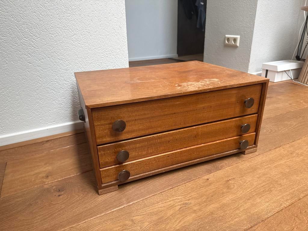 Bestekkastje met drie lades van hout, Antiek en Kunst, Antiek | Meubels | Kasten, Ophalen