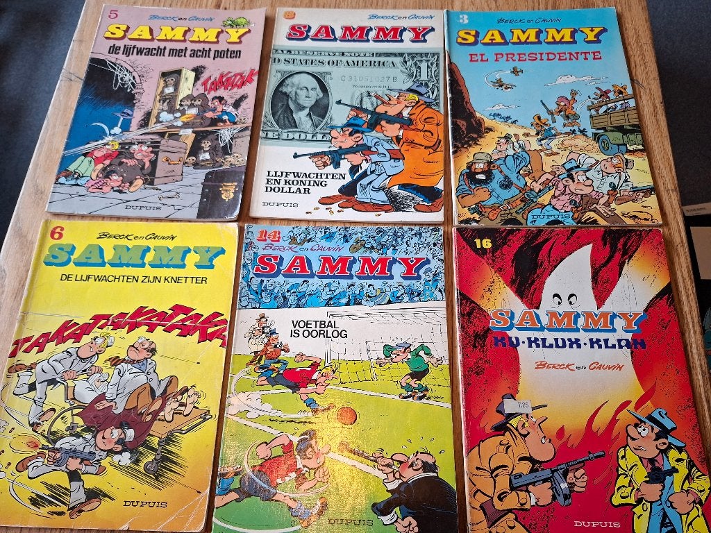 Sammy 6x  3 5 6 8, 14 & 16 Berck Cauvin ook los te koop ruil, Boeken, Gelezen, Ophalen of Verzenden, Berck en Cauvin, Meerdere stripboeken