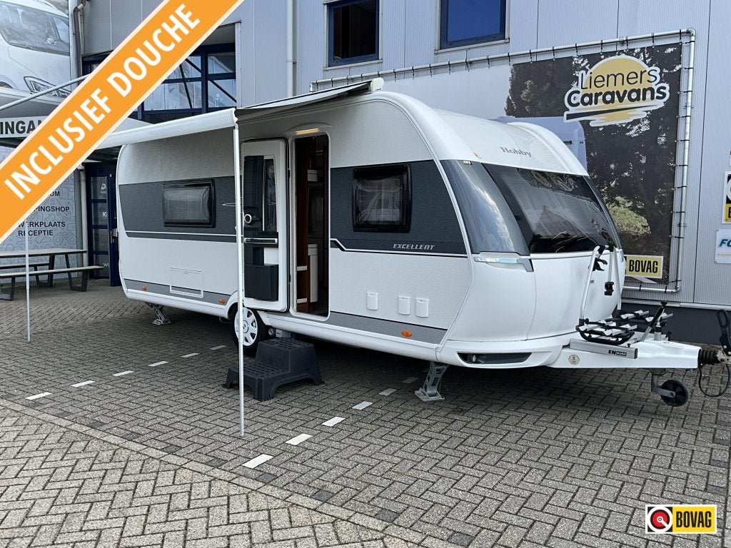 Hobby Excellent 560 WFU LEVELSYTEEM-MOVER-DOUCHE, Caravans en Kamperen, Rondzit, Hobby, Bedrijf, Lengtebed