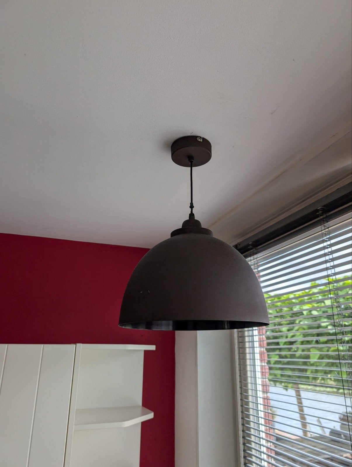 Industriele metalen hanglamp, Huis en Inrichting, Zo goed als nieuw, Metaal, Modern, E27 (groot)