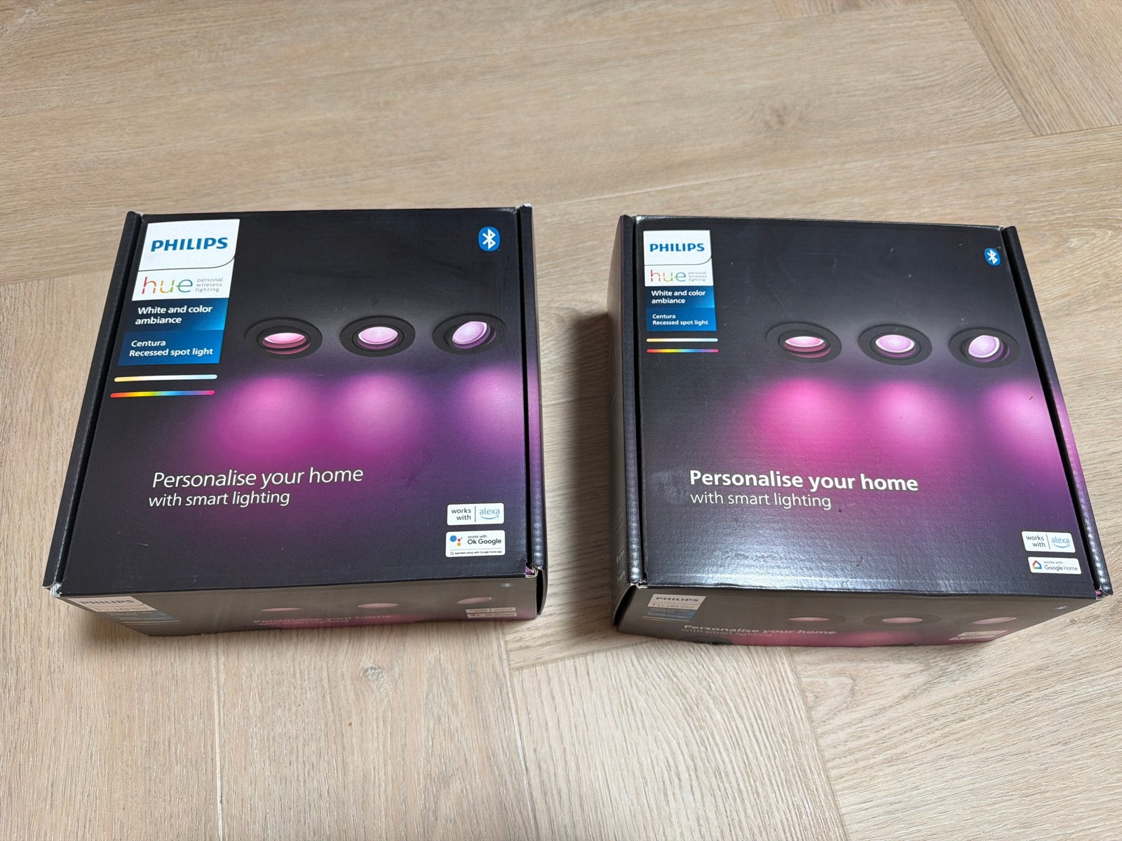 Philips Hue White and Color Ambiance Inbouwspots (2x), Kunststof, GU10, Dimbaar, Nieuw