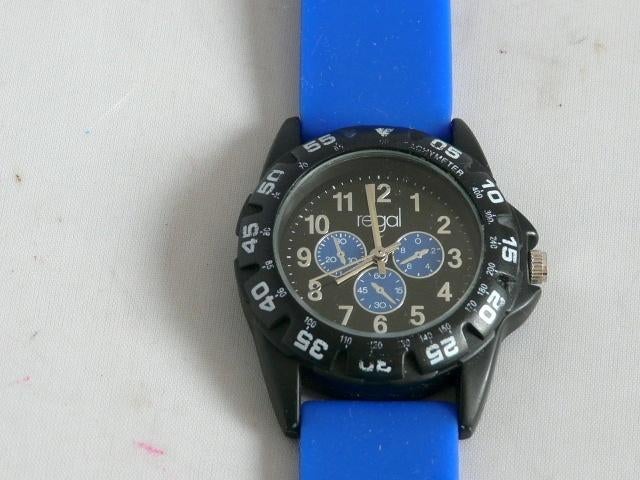horloge kinderen Regal stainless steel., Sieraden, Tassen en Uiterlijk, Horloges | Kinderen, Ophalen of Verzenden, Gebruikt, Blauw