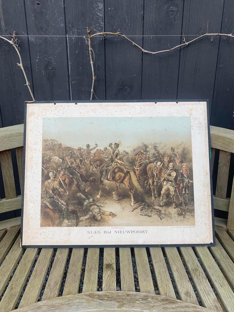 Schoolplaat - Slag bij Nieuwpoort, Antiek en Kunst, Ophalen, Geschiedenis