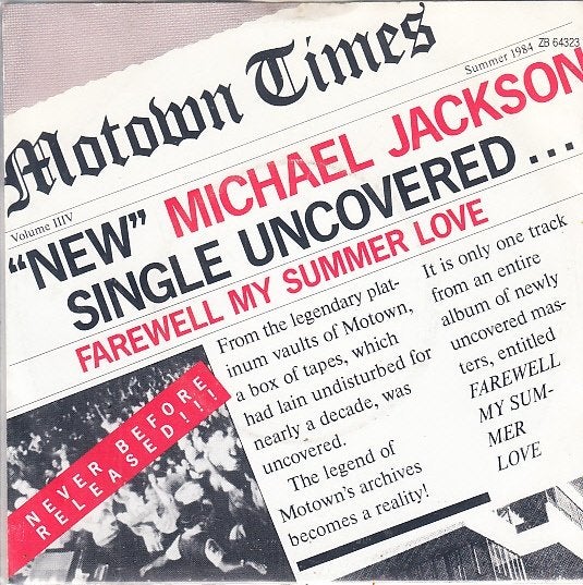 michael jackson - farewell my summer love  (1984), Fotohoes, 7 inch, Ophalen of Verzenden, Zo goed als nieuw