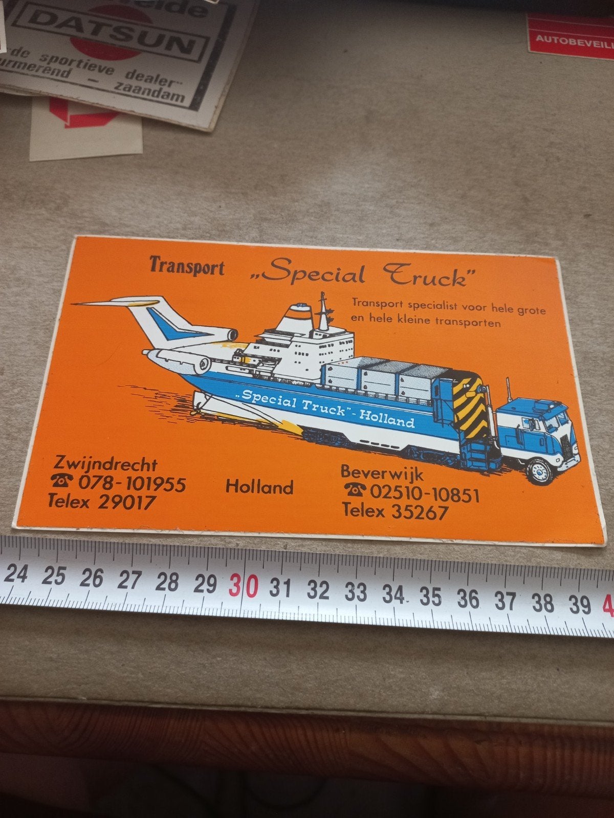Vintage Reclamesticker 'Special Truck' Transport Holland, Ophalen of Verzenden, Gebruikt