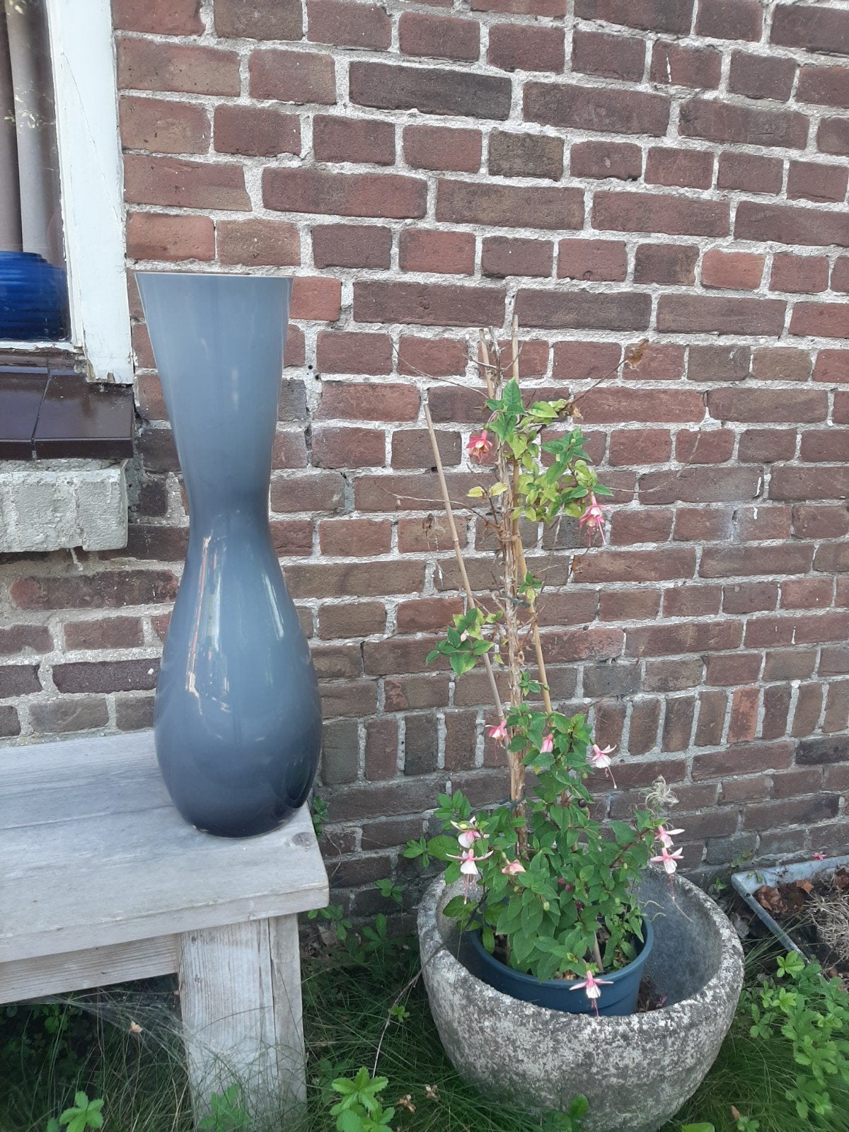 Hakbijl Glazen vaas (vazen), Huis en Inrichting, Woonaccessoires | Vazen, Ophalen, Zo goed als nieuw, Glas, 60 cm