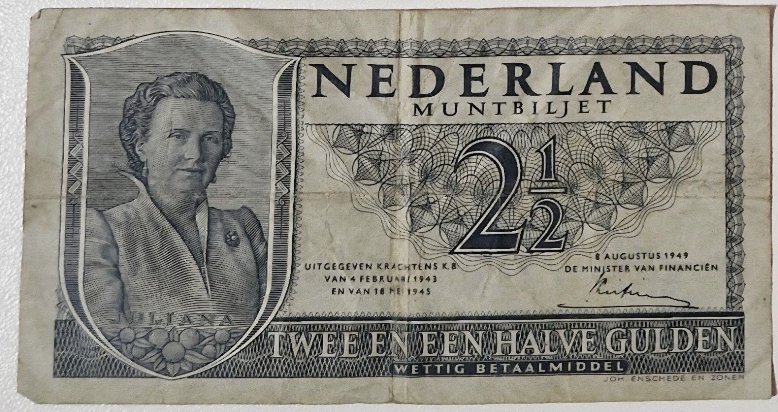 2,5 Gulden Biljet | 1949 | fraai, Postzegels en Munten, Ophalen of Verzenden