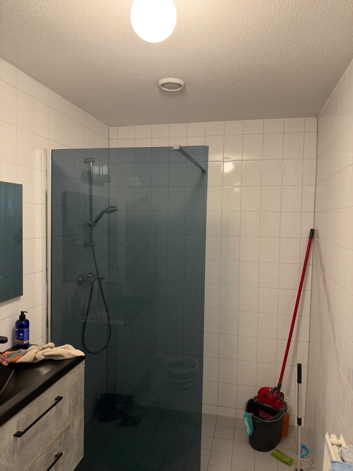 Donkere glazen douchecabine - Zo goed als nieuw, Ophalen, Zo goed als nieuw, Glas, Douche