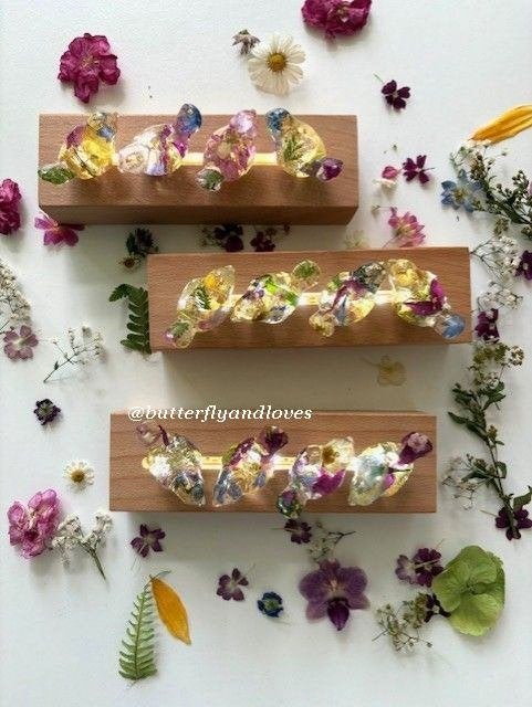 Handgemaakt lampje met vogeltjes en echte gedroogde bloemen, Ophalen, Nieuw, Overige materialen, Handgemaakt