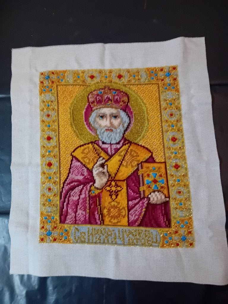 Mooi borduurwerk van Russische icoon (01)., Verzamelen, Religie, Verzenden, Nieuw, Overige typen, Christendom | Katholiek