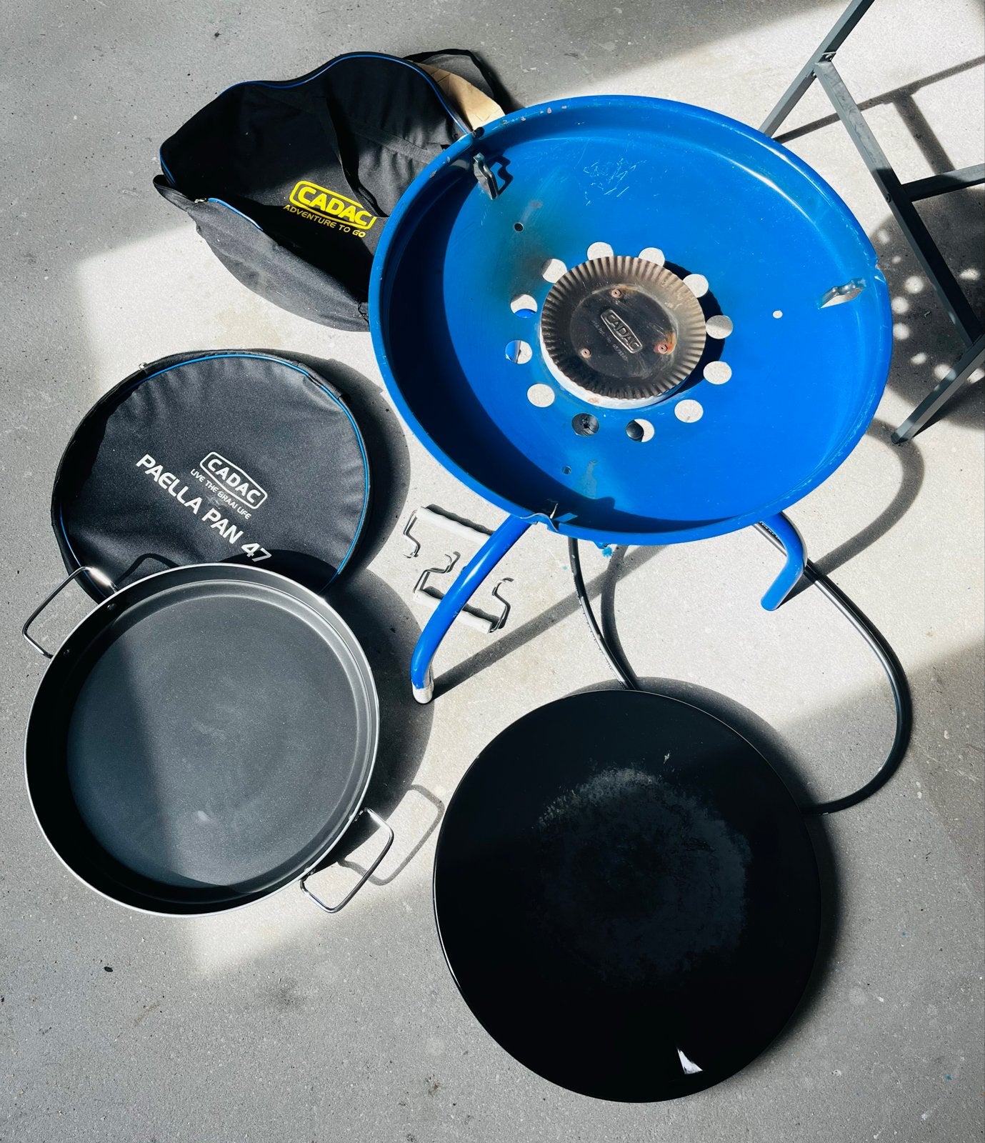 Cadac Skottelbraai met paella pan en bakplaat, Ophalen, Gebruikt