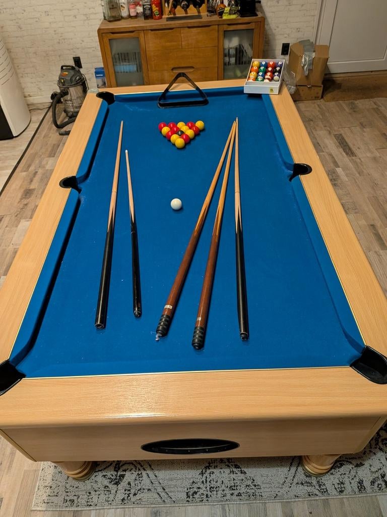 Pooltafel met accessoires, Sport en Fitness, Ophalen, Gebruikt, Pooltafel