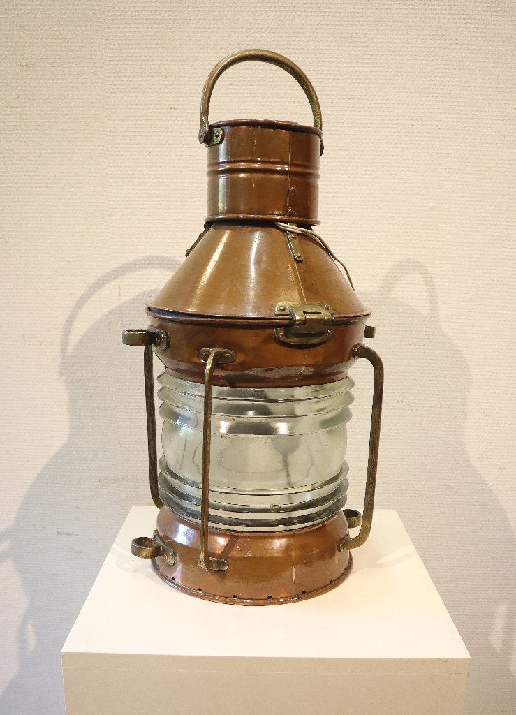 Koperen scheepslamp, Ophalen of Verzenden