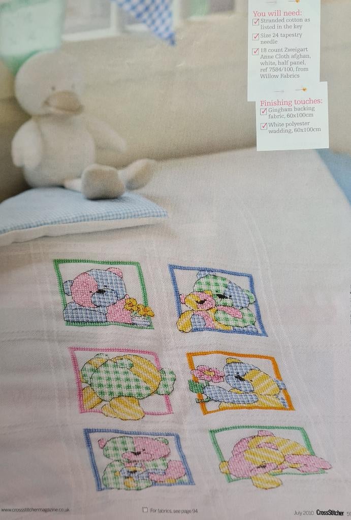 Teddyberen patchwork 6 borduurpatronen, Ophalen, Nieuw, Handborduren, Patroon