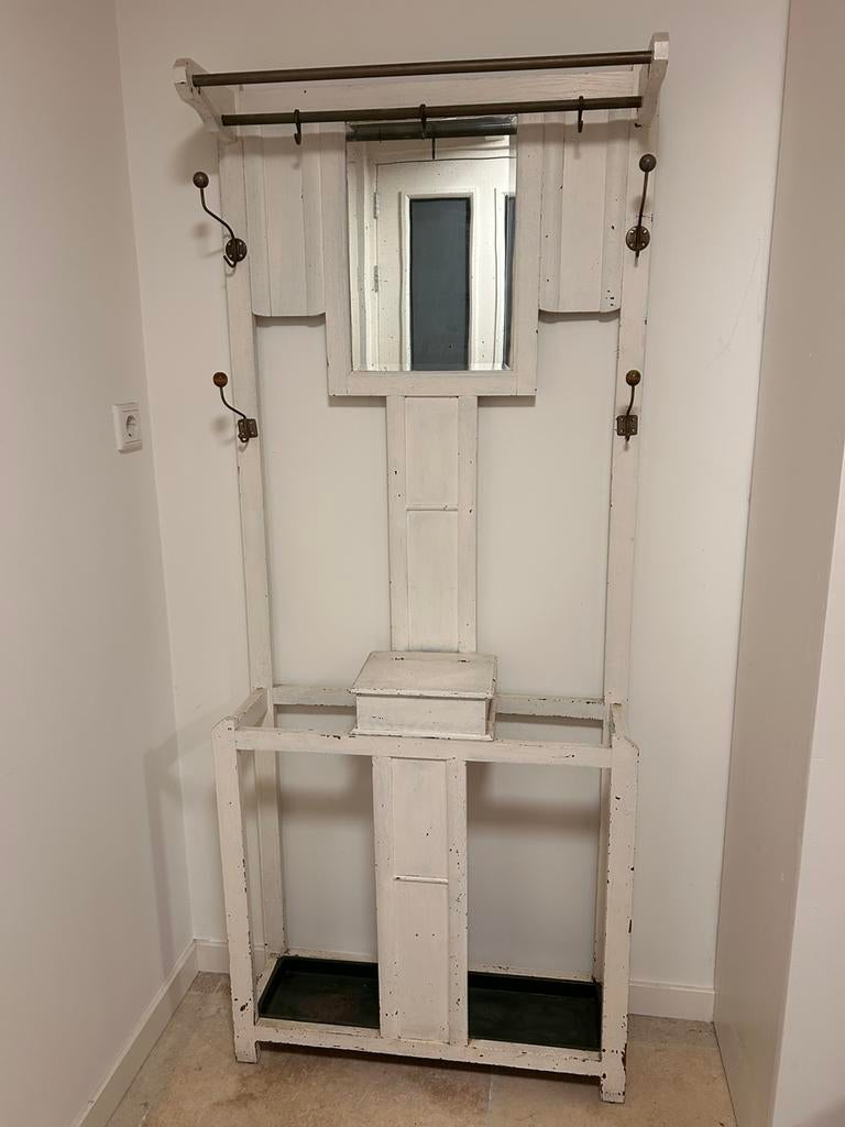 Oude houten staande wand kapstok, Ophalen, Gebruikt, Staande kapstok, 150 tot 200 cm