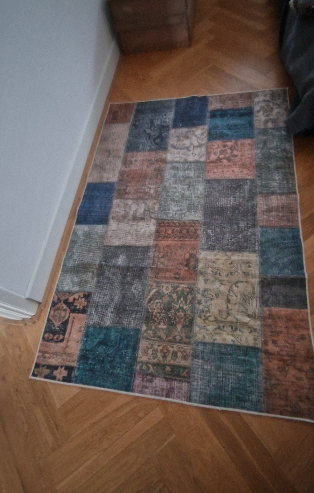 Patchwork Vloerkleed 180x120, Grijs, 100 tot 150 cm, Modern patchwork, Ophalen of Verzenden