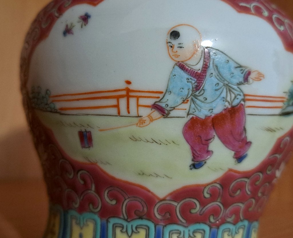 Chinese dekselpot voorraadpot Mun Shou Longevity porselein, Verzenden
