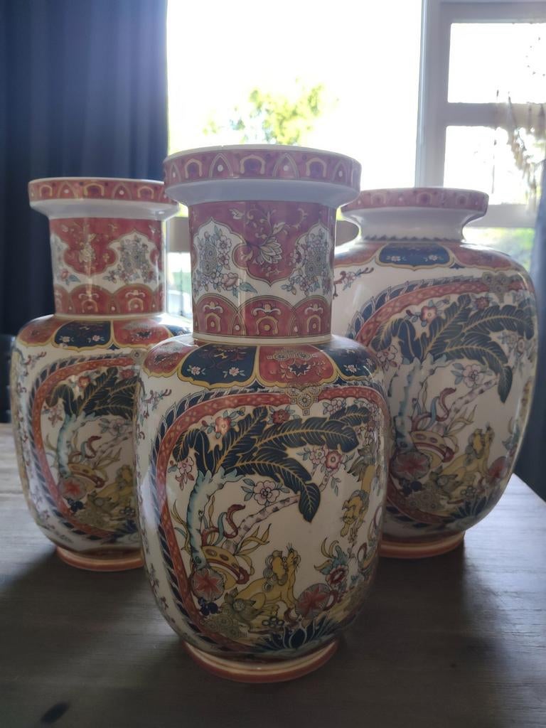 Mooie antieke Chinese eken vazen, Ophalen of Verzenden