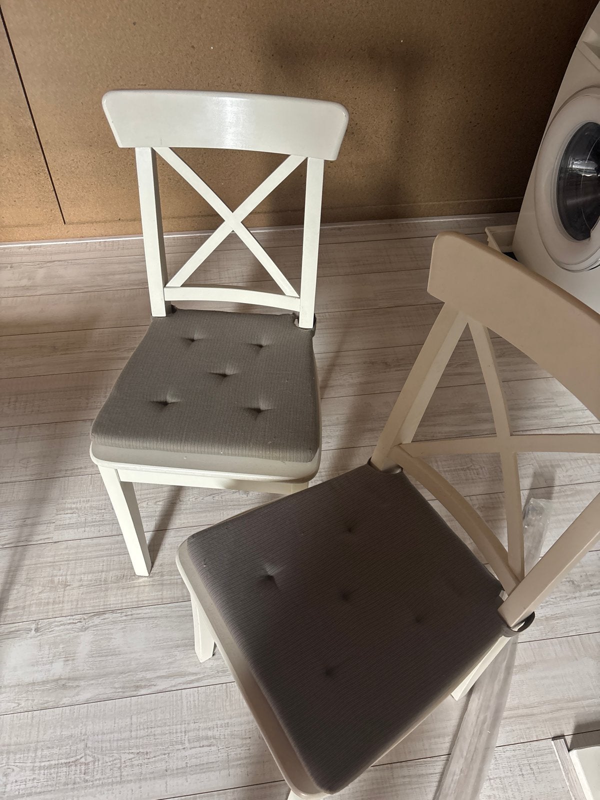 Eettafel Woondexpress met 6 IKEA stoelen, Ophalen, Gebruikt, 100 tot 150 cm, 50 tot 100 cm