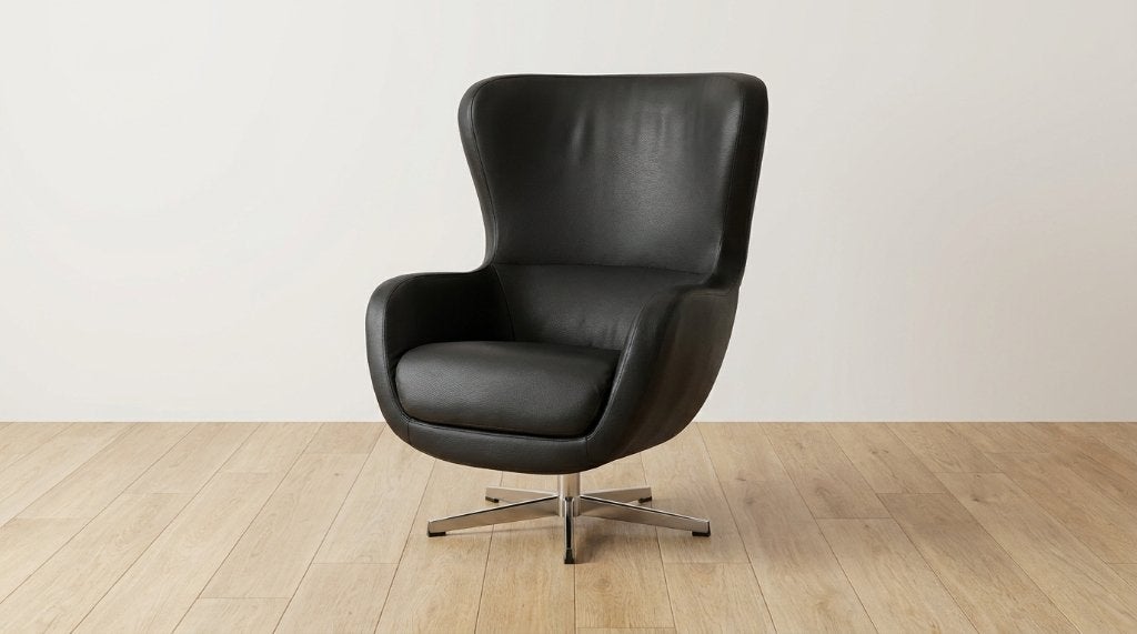 Leen Bakker Fauteuil Cenzo leatherlook zwart, Huis en Inrichting, Ophalen, Zo goed als nieuw, 50 tot 75 cm, Leer