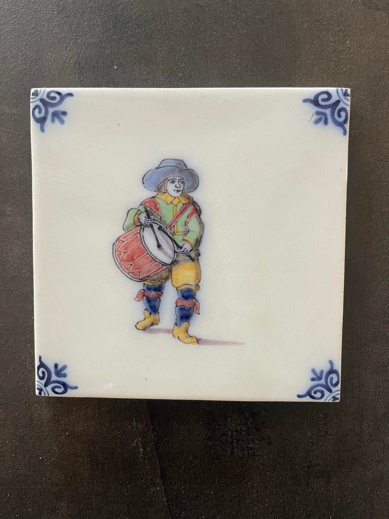 Tegel van Koch en Workum 13x13cm met tamboer, Ophalen of Verzenden