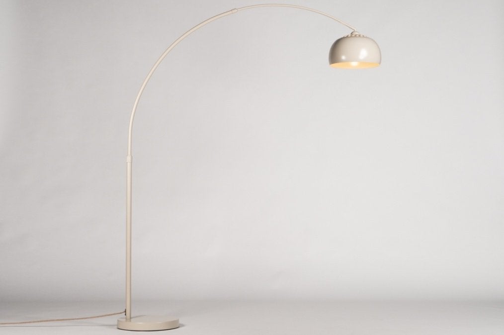 grote beige booglamp japandi kap hoekbank bank tafel lamp, Ophalen of Verzenden, Nieuw, Metaal, 200 cm of meer