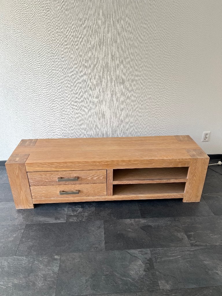 Tv meubel en salontafel, Huis en Inrichting, Kasten | Televisiemeubels, Minder dan 50 cm, Eikenhout, Ophalen of Verzenden, Zo goed als nieuw