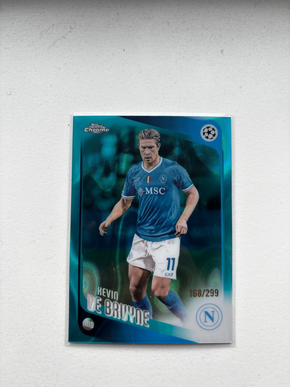 Kevin De Bruyne Teal Lava Refractor /299 Topps Chrome UEFA, Verzenden, Nieuw, Buitenlandse clubs, Spelerskaart