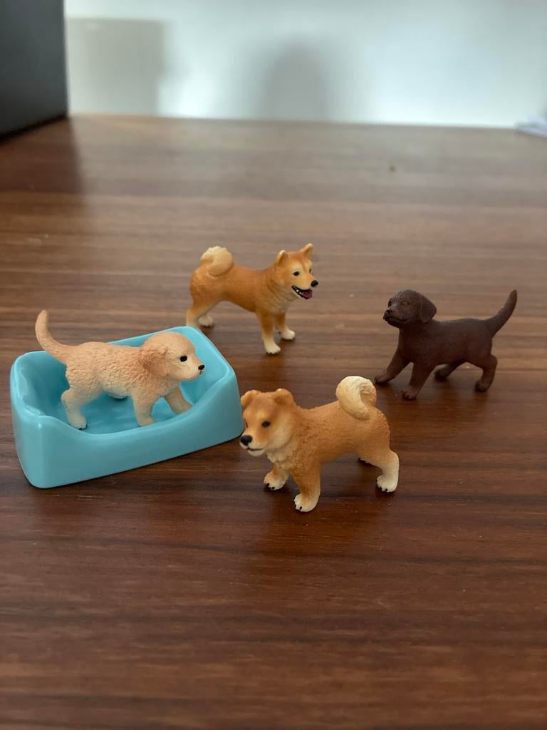 Leuke set van 4 Schleich hondenbeeldjes, Ophalen of Verzenden, Zo goed als nieuw