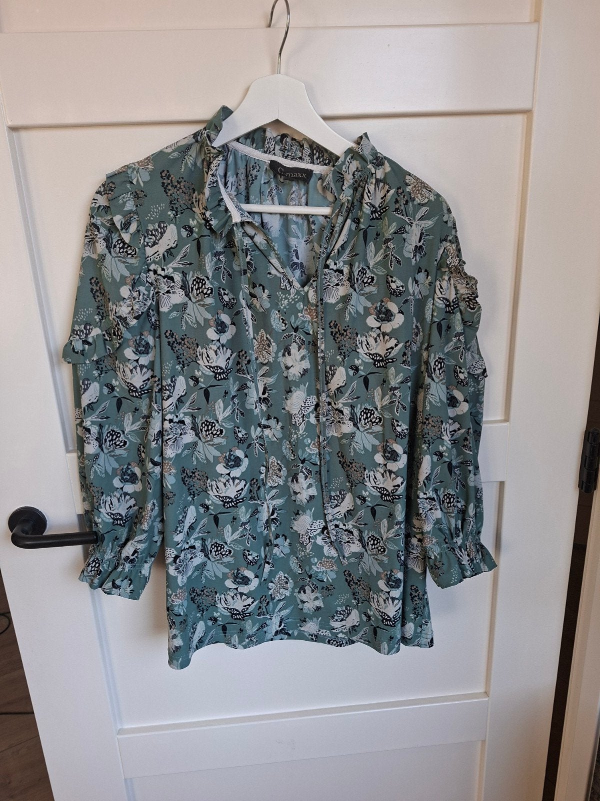 G-maxx Blouse met bloemenprint en ruches - Maat L, Maat 42/44 (L), Ophalen of Verzenden, Zo goed als nieuw, G-maxx