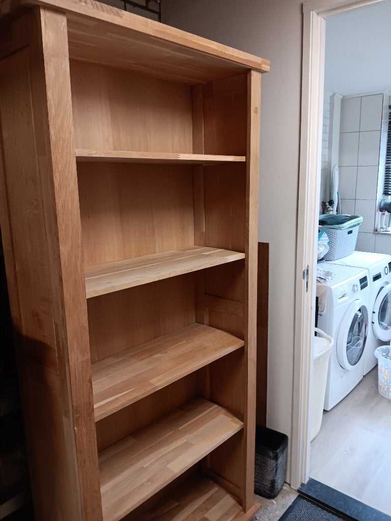 Eikenhouten open kast, Ophalen, Met plank(en), Gebruikt, 100 tot 150 cm
