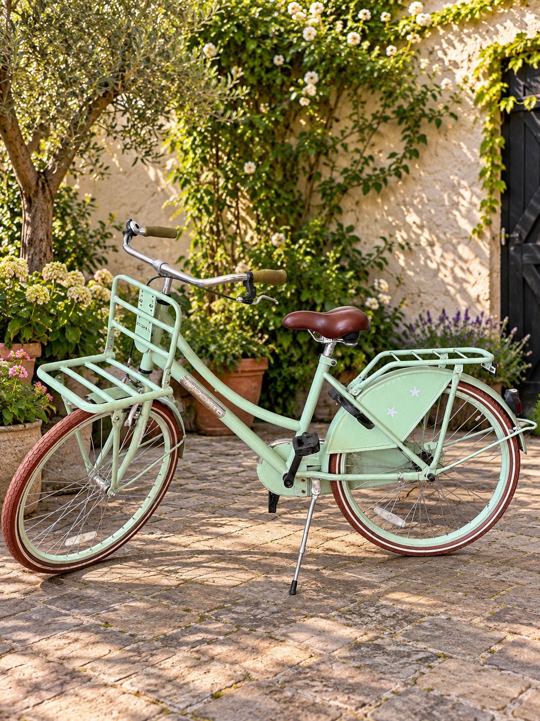Mintgroen Popal Meisjesfiets 24 inch, Ophalen, Terugtraprem, Handrem, Gebruikt
