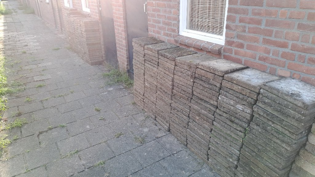 Tegels 30x30 cm uit tuin, Tuin en Terras, Ophalen, Gebruikt