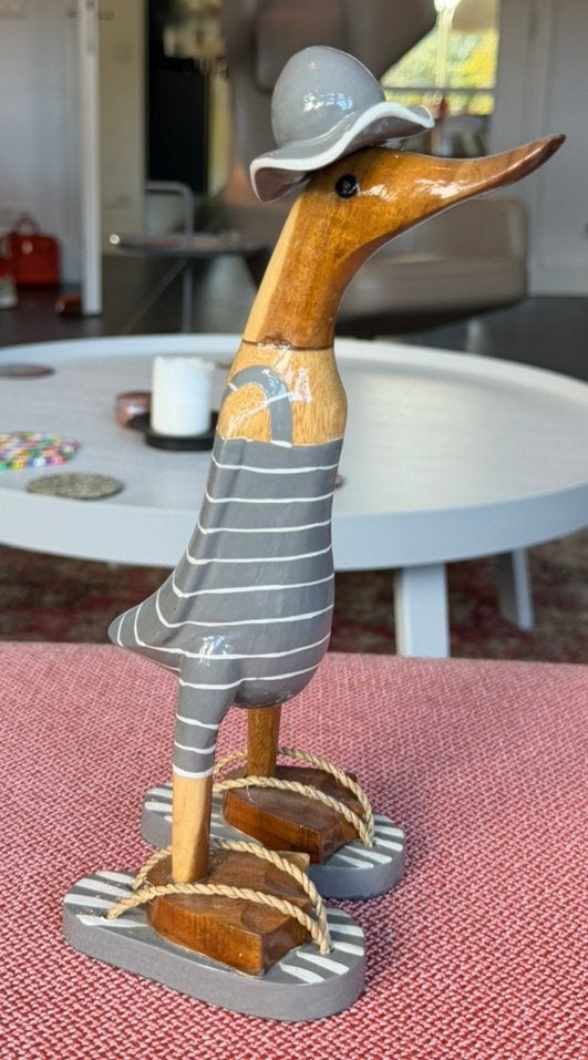 Houten decoratieve eend, Houtsnijwerk, Ophalen of Verzenden, 20 - 50 cm, Hout
