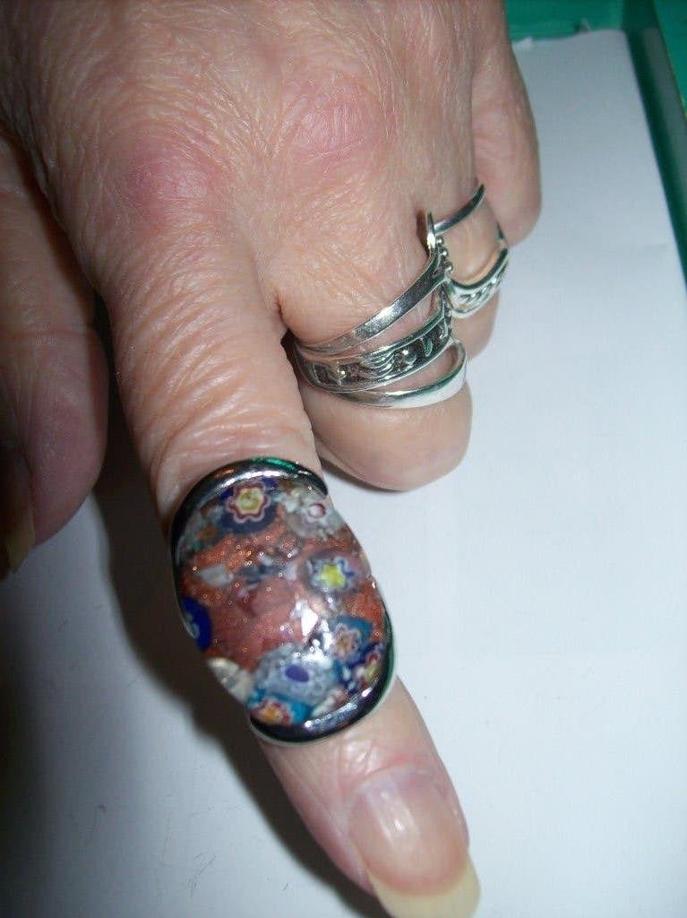 Ring Zilvertint Mooie Meer kleur Steen  Maat 16, Overige materialen, Nieuw, Ophalen of Verzenden, Kleiner dan 17