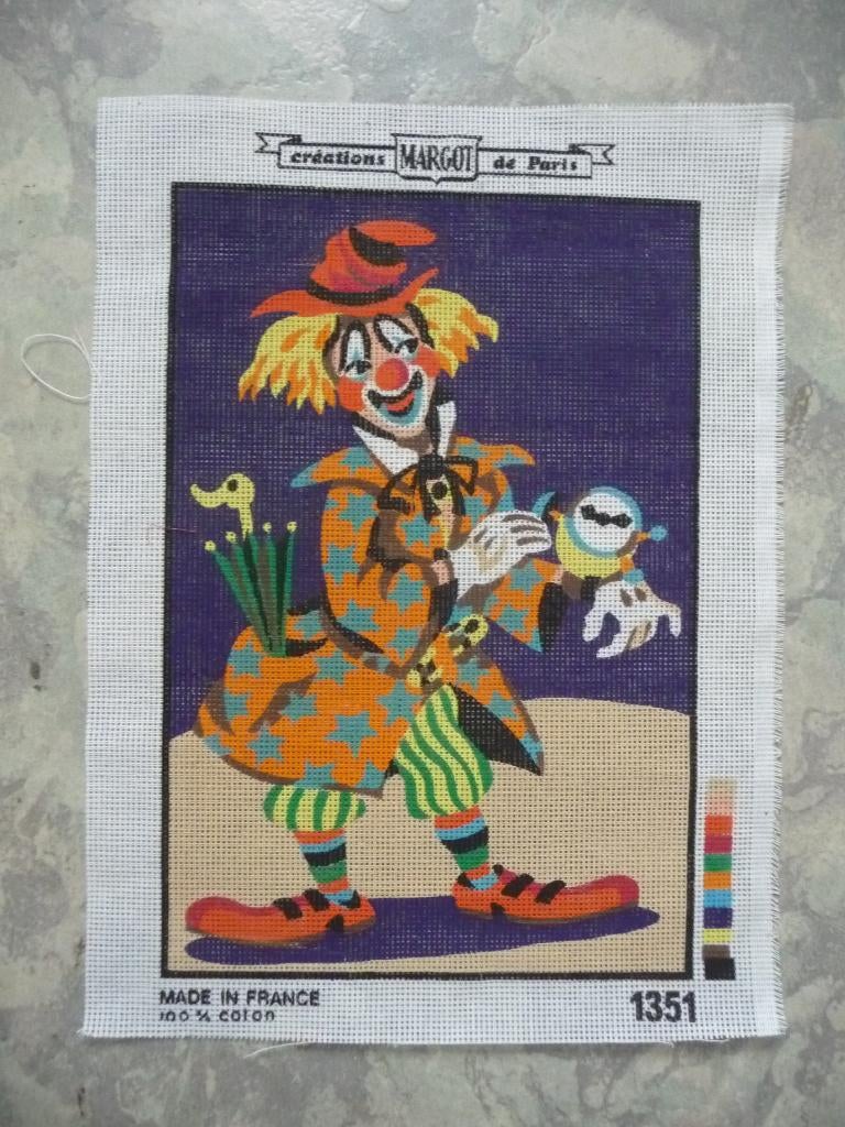 Borduurwerk stramien "Clown", Hobby en Vrije tijd, Ophalen of Verzenden, Nieuw, Handborduren, Onderdeel of Toebehoren