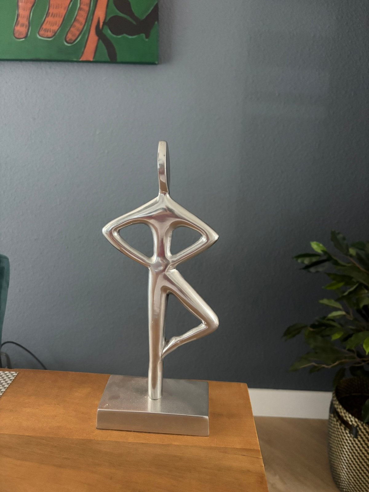 Beeldje RVS, Antiek en Kunst, Kunst | Designobjecten, Ophalen, Zilver, 32 cm, Metaal