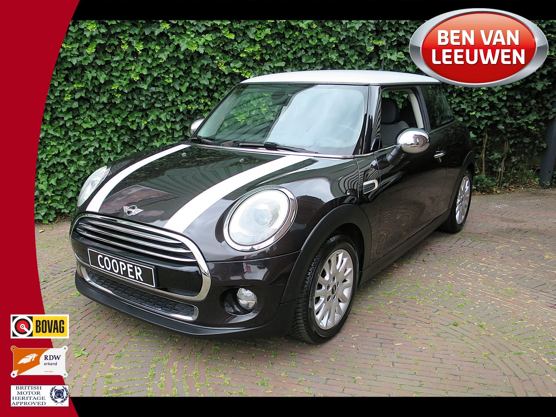 MINI Cooper 1.5 Salt F56 NL-auto, LED, XL-navi, BT, clima en, 136 pk, Gebruikt, 4 stoelen, Leder en Stof